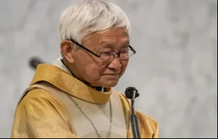 O cardeal Joseph Zen prega durante uma missa na Igreja da Santa Cruz em Hong Kong, China, na China, em 24 de maio de 2022.