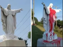 Sagrado Coração de Jesus no pátio da Igreja de São Lourenço, em Asheville. Crédito: Catholic News Herald.