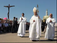 Dom Edgar Peña Parra na peregrinação de maio no santuário de Fátima, Portugal.