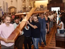 Chegada da Cruz Peregrina à arquidiocese de São Paulo em 5 de fevereiro de 2023.