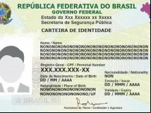 Layout da nova Carteira Nacional de Identidade (CIN).
