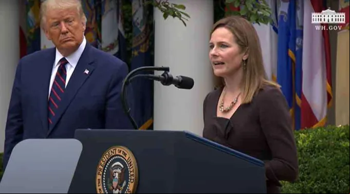 Amy-Coney-Barrett-Donald-Trump-White-House-260920.jpg ?? 