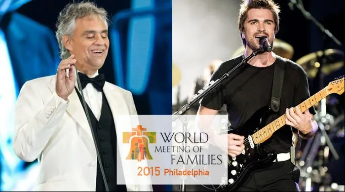 AndreaBocelli-FacebookAndreaBocelli_Juanes-WikipediaLivepict.comCC-BY-SA-3.0_LogoOficialEncuentroMundialFamilias_230615.jpg ?? 