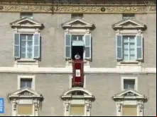 Papa Francisco no Palácio Apostólico durante o Ângelus.