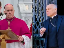 Os arcebispos Samuel Aquila (à esquerda) e Salvatore Cordileone (à direita) respondem às tentativas de atrasar a redação do documento sobre a Eucaristia