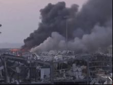 Porto de Beirute após a explosão.