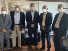 Bispos da Bahia em encontro com o governador Rui Costa e o senador Jaques Wagner.