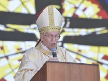 Cardeal Giovanni Battista Re durante a Missa Solene, em Aparecida 