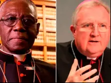 Cardenal Robert Sarah - Mons. Arthur Roche. Créditos: Daniel Ibáñez - Bohumil Petrik (ACI)