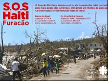 Campanha SOS Furacão no Haiti. Imagem: Cáritas Brasileira