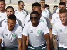 Jogadores da Chapecoense na Audiência Geral.