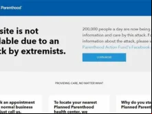 Assim estava a capa do site da Planned Parenthood no dia 29 de julho, quando denunciaram que foi “atacado por extremistas”.