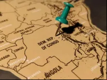 A República Democrática do Congo em um mapa