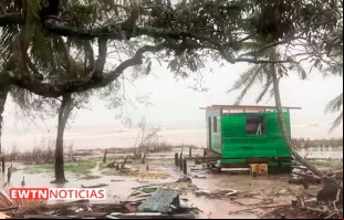 Danos causados pelo furacão Iota na Ilha de Providencia. Crédito: Captura de Tela EWTN
