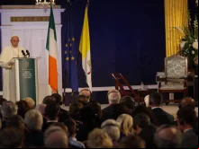Papa Francisco em seu discurso no Castelo de Dublin.