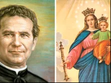 Dom Bosco e Nossa Senhora Auxiliadora. Fotos: Domínio público