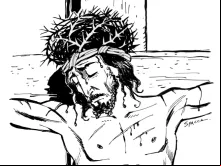 Jesus na cruz com a Coroa de Espinho