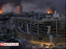 Vista de Beirute depois das explosões. Crédito: EWTN News
