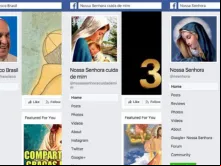 Captura de tela de algumas páginas católicas afetadas pelo bloqueio do Facebook.