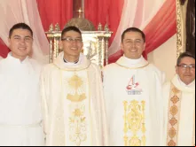 Da esquerda para a direita: Jorge Pulido (seminarista), Pe. Andrés Pulido (sacerdote), Pe. Ronal Pulido (sacerdote) e Gerardo Pulido (diácono permanente). Créditos: Pe. Ronal Pulido