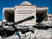Restos dos confrontos em Aleppo 