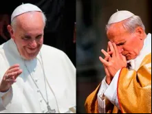 Papa Francisco e João Paulo II.