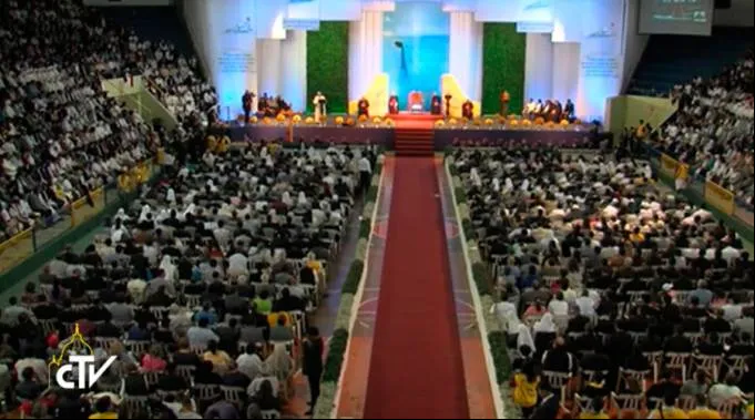 FranciscoNotaDiscursoReligiosos_CapturaYoutube_090715.jpg ?? 