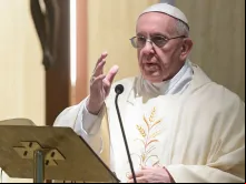 Papa Francisco durante a sua homilia 
