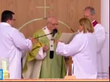 Papa Francisco durante a homilia.