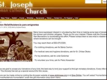 Captura do site da paróquia de São José, na Diocese de São Bernardino