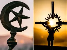 Imagens ilustrativas do Islã e do Cristianismo