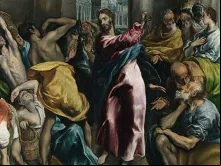 Jesus expulsa os vendedores do templo, pintura de ‘El Greco’.