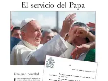 Capa da edição argentina do L'Osservatore Romano.