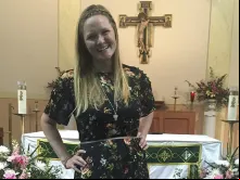 Libby Osgood no dia de sua entrada no noviciado 