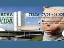 Divulgação da 9ª Marcha pela Vida. Imagem: Movimento Brasil sem Aborto