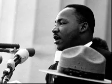 Martin Luther King Jr. durante seu famoso discurso “Tenho um sonho”, em 28 de agosto de 1963.