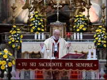 Papa Francisco durante a Missa do Domingo da Divina Misericórdia: Crédito: Vatican Media