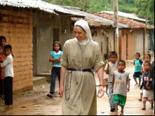 Missionária espanhola em territórios de Missão. Crédito: POM