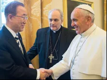 Papa Francisco com o Secretário-Geral da ONU Ban Ki Moon 