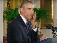 Barack Obama às lágrimas durante seu discurso sobre o controle de armas.