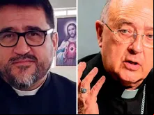 Pe. Omar Sánchez (esquerda) e Cardeal Pedro Barreto (direita