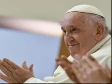 Papa Francisco em universidade católica na Hungria em 30 de abril de 2023.