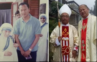 Madre Teresa e padre Kinley Tshering; Dom Stephen Lepcha e padre KinleyTshering