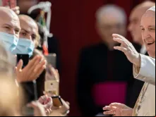 Papa Francisco durante a audiência.