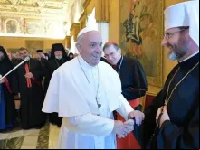 Papa Francisco durante audiência com bispos católicos orientais em 2019