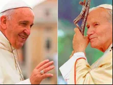 Papa Francisco e São João Paulo II. Créditos: Daniel Ibáñez (ACI) - Vatican Media