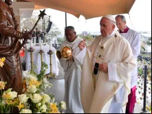 Papa Francisco durante a celebração da Missa.