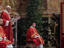 Papa Francisco pronuncia sua homilia.