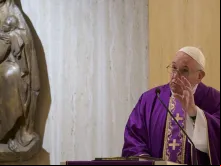 Papa durante a Missa celebrada na Casa Santa Marta.
