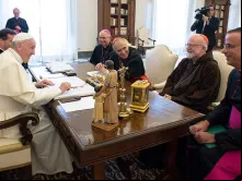 Papa Francisco reunido com autoridades da Conferência dos Bispos Católicos dos Estados Unidos.